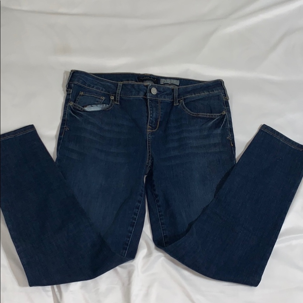 solid blue jeans